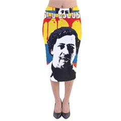 Pablo Escobar Velvet Midi Pencil Skirt by Valentinaart