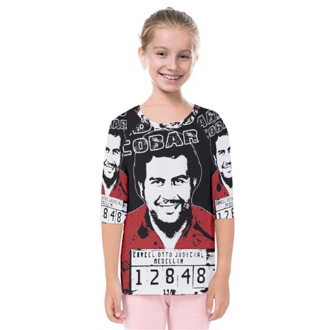 Pablo Escobar Kids  Quarter Sleeve Raglan Tee by Valentinaart