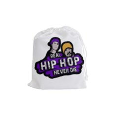 Real Hip Hop Never Die Drawstring Pouches (medium)  by Valentinaart