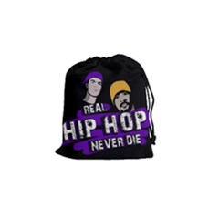 Real Hip Hop Never Die Drawstring Pouches (small)  by Valentinaart