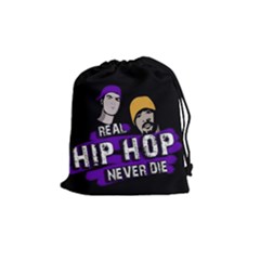 Real Hip Hop Never Die Drawstring Pouches (medium)  by Valentinaart