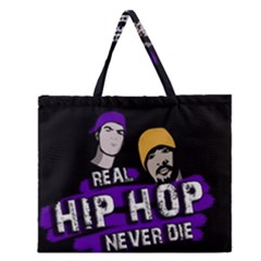 Real Hip Hop Never Die Zipper Large Tote Bag by Valentinaart