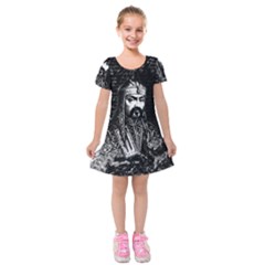 Attila The Hun Kids  Short Sleeve Velvet Dress by Valentinaart