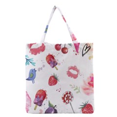 Hand Painted Summer Background  Grocery Tote Bag by TastefulDesigns