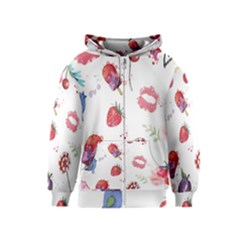 Hand Painted Summer Background  Kids  Zipper Hoodie by TastefulDesigns