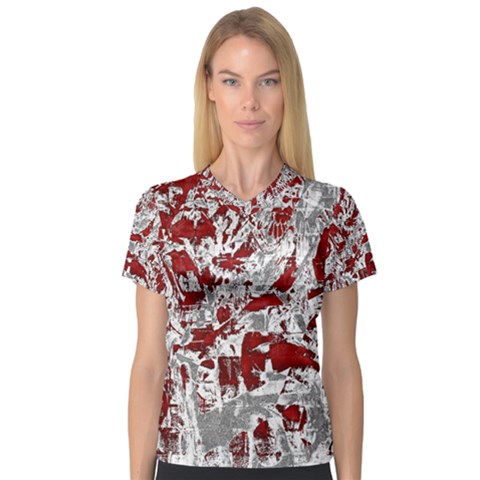 Pattern Women s V-neck Sport Mesh Tee by Valentinaart