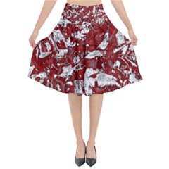 Pattern Flared Midi Skirt