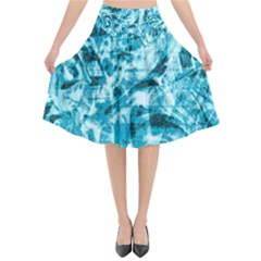 Pattern Flared Midi Skirt