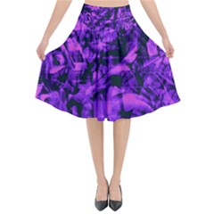 Pattern Flared Midi Skirt