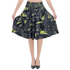 Pattern Flared Midi Skirt