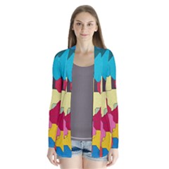 Colorful Leather Pieces       Drape Collar Cardigan by LalyLauraFLM