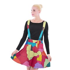 Colorful Leather Pieces          Suspender Skater Skirt