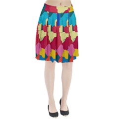 Colorful Leather Pieces         Pleated Skirt by LalyLauraFLM