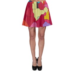 Colorful Leather Pieces             Skater Skirt by LalyLauraFLM