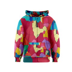 Colorful Leather Pieces             Kids Zipper Hoodie