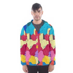 Colorful Leather Pieces             Mesh Lined Wind Breaker (men) by LalyLauraFLM