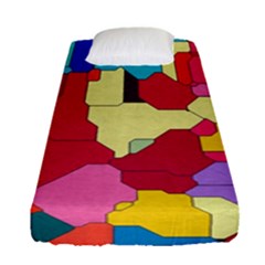 Colorful Leather Pieces            Fitted Sheet (single Size) by LalyLauraFLM