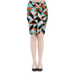 4 Colors Shapes    Midi Wrap Pencil Skirt by LalyLauraFLM