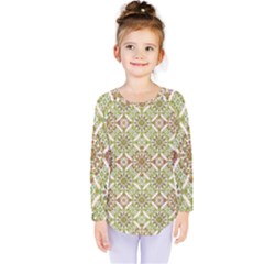 Colorful Stylized Floral Boho Kids  Long Sleeve Tee