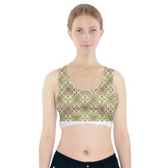 Colorful Stylized Floral Boho Sports Bra With Pocket