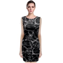 Skulls Pattern Classic Sleeveless Midi Dress by ValentinaDesign