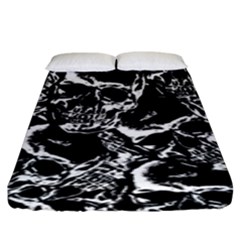 Skulls Pattern Fitted Sheet (king Size) by ValentinaDesign