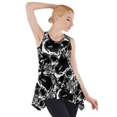 Skulls Pattern Side Drop Tank Tunic by ValentinaDesign