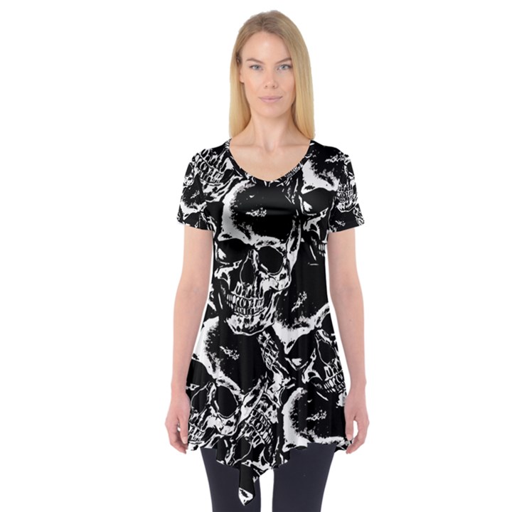 Skulls pattern Short Sleeve Tunic 