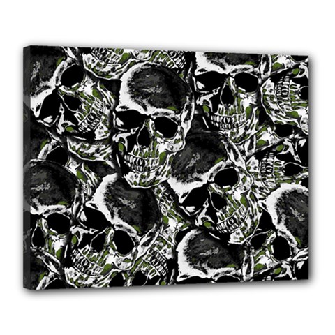 Skulls Pattern Canvas 20  X 16  by ValentinaDesign