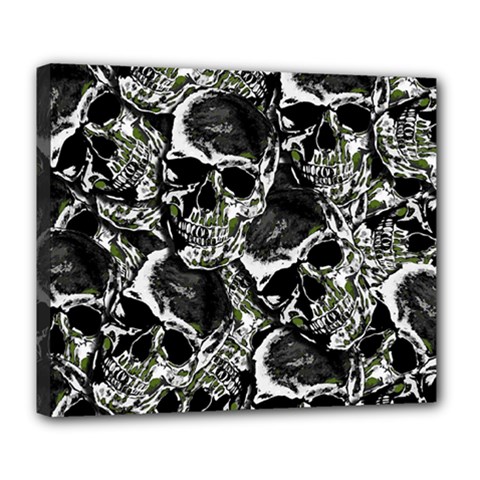 Skulls Pattern Deluxe Canvas 24  X 20   by ValentinaDesign