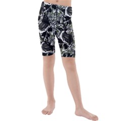 Skulls Pattern Kids  Mid Length Swim Shorts by ValentinaDesign