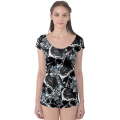 Skulls Pattern Boyleg Leotard 