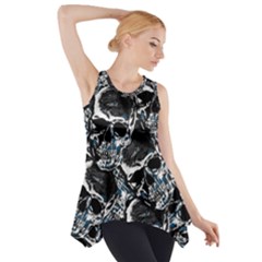 Skulls Pattern Side Drop Tank Tunic