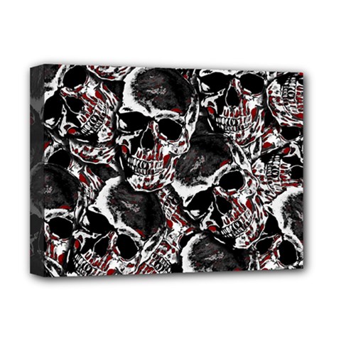 Skulls Pattern Deluxe Canvas 16  X 12   by ValentinaDesign