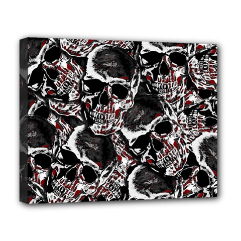 Skulls Pattern Deluxe Canvas 20  X 16   by ValentinaDesign