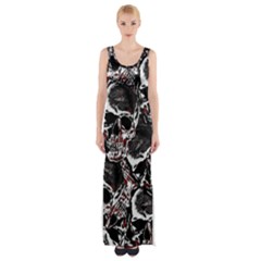 Skulls Pattern Maxi Thigh Split Dress