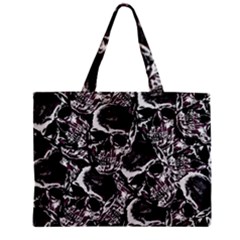 Skulls Pattern Zipper Mini Tote Bag by ValentinaDesign