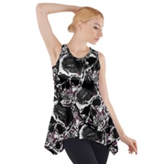 Skulls Pattern Side Drop Tank Tunic by ValentinaDesign