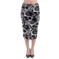 Skulls Pattern Midi Pencil Skirt by ValentinaDesign