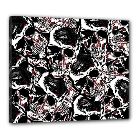 Skull Pattern Canvas 24  X 20  by ValentinaDesign