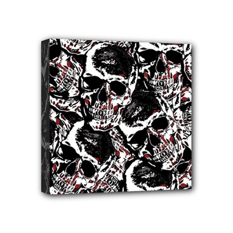 Skull Pattern Mini Canvas 4  X 4  by ValentinaDesign