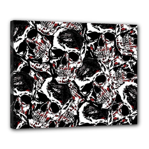 Skull Pattern Canvas 20  X 16  by ValentinaDesign