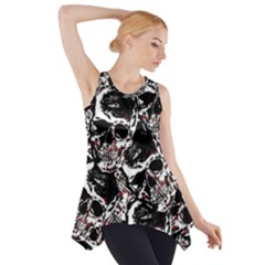 Skull Pattern Side Drop Tank Tunic by ValentinaDesign