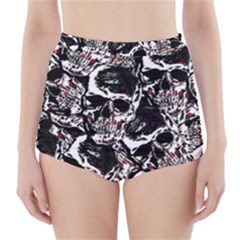 Skull Pattern High-waisted Bikini Bottoms