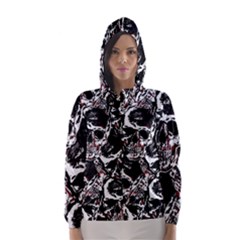 Skull Pattern Hooded Wind Breaker (women) by ValentinaDesign