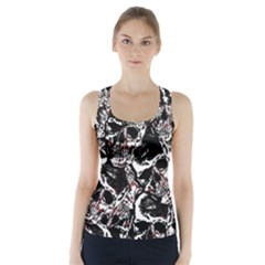 Skull Pattern Racer Back Sports Top by ValentinaDesign