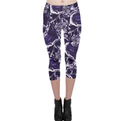 Skull Pattern Capri Leggings  by ValentinaDesign