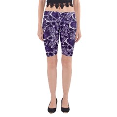 Skull Pattern Yoga Cropped Leggings by ValentinaDesign