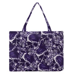 Skull Pattern Medium Zipper Tote Bag by ValentinaDesign