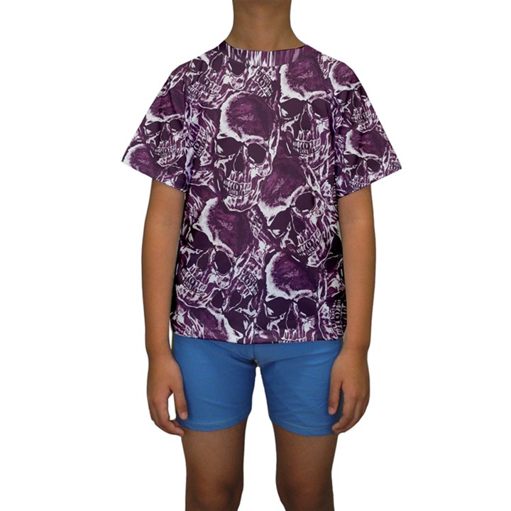 Skull pattern Kids  Short Sleeve Swimwear